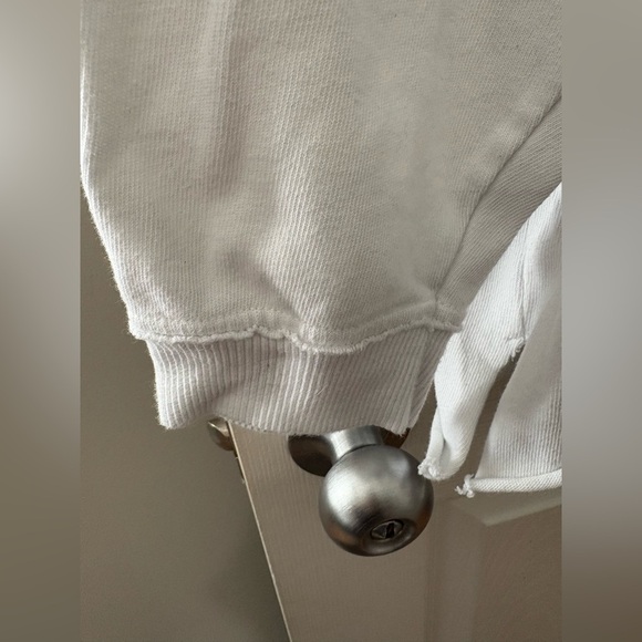 Aerie lace up relaxed oversized sweat shirt white size medium hood - Picture 3 of 11